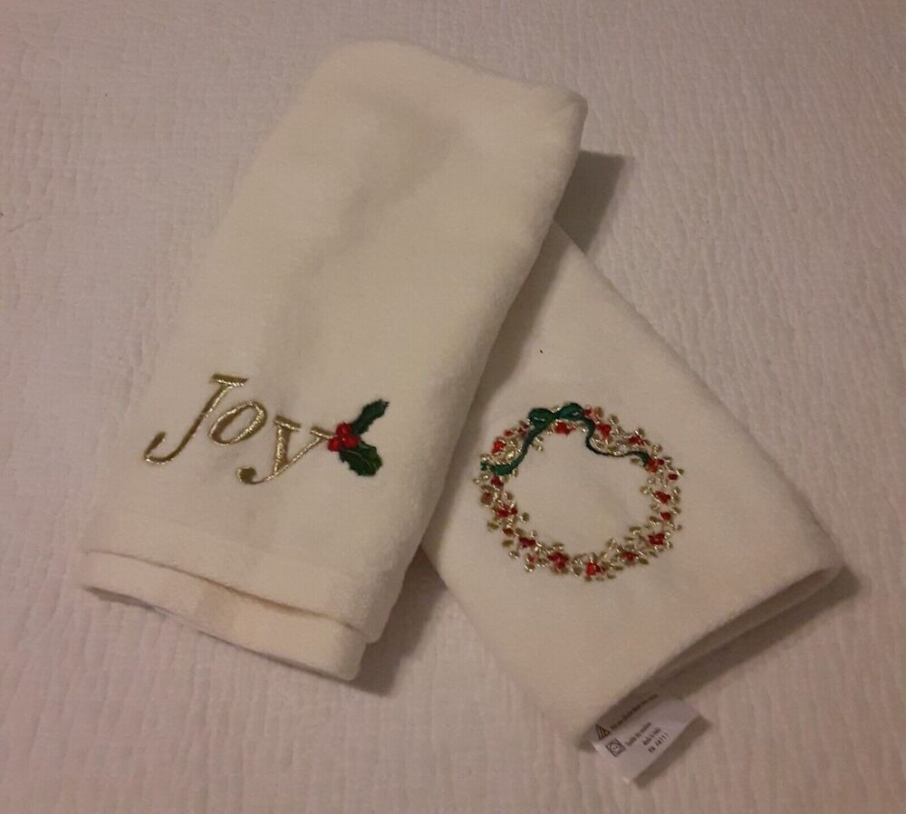 December Home Christmas Hand Towel Set 2pc